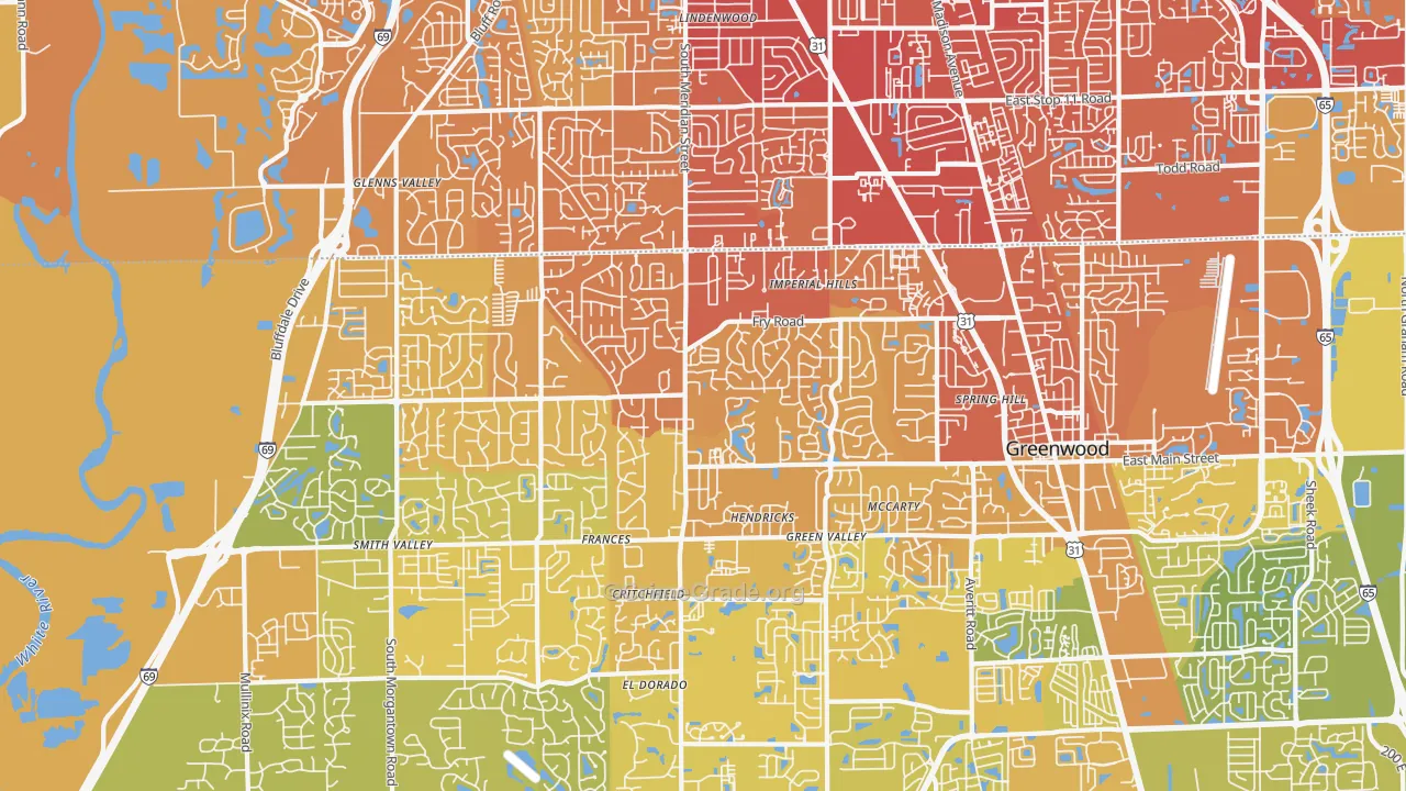 46142, IN Map of Vehicle Theft Rates
