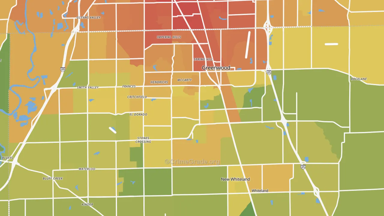 46143, IN Map of Vehicle Theft Rates