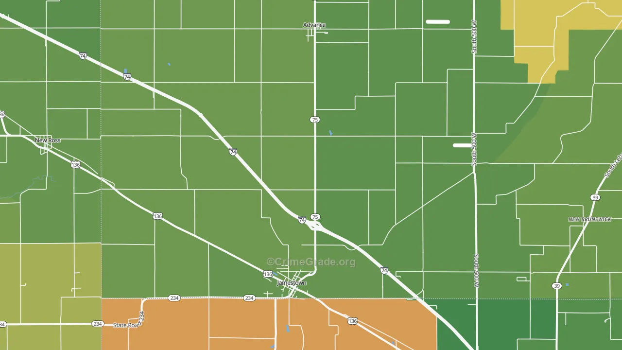46147, IN Map of Vehicle Theft Rates
