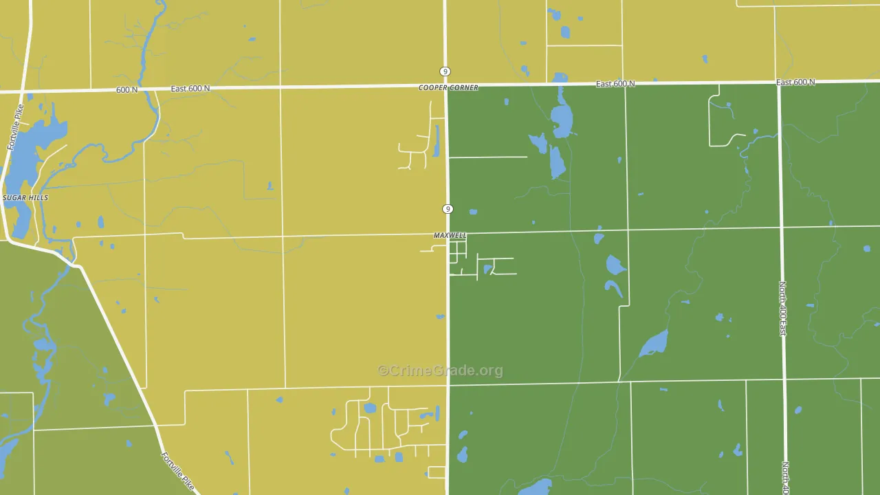 46154, IN Map of Vehicle Theft Rates