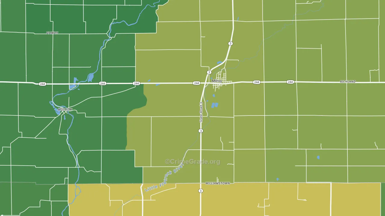 46156, IN Map of Vehicle Theft Rates