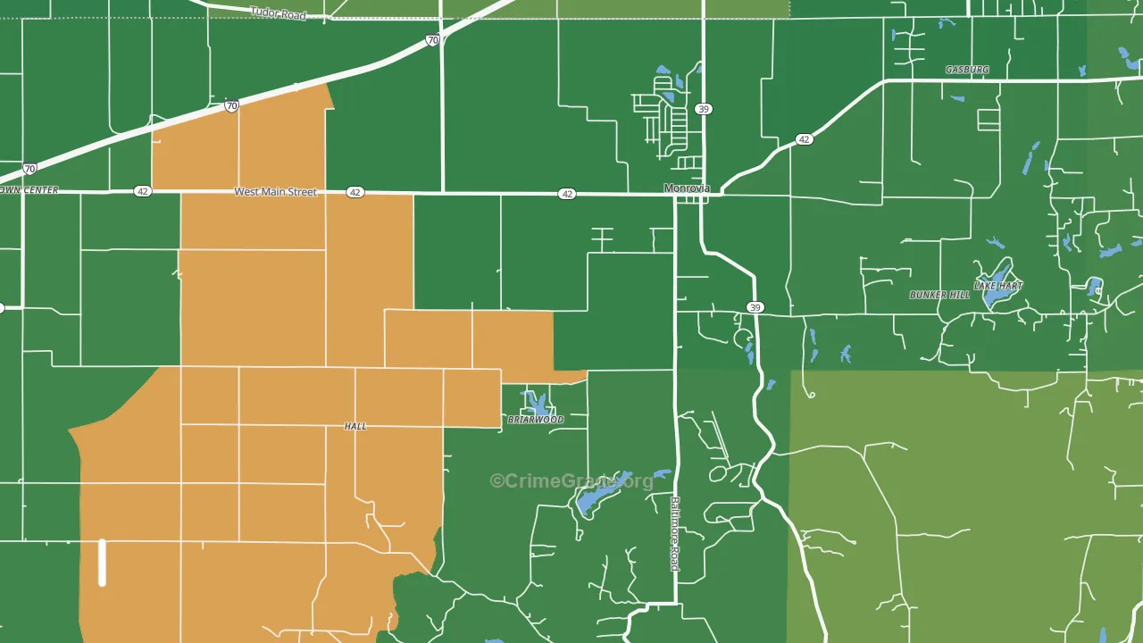 46157, IN Map of Vehicle Theft Rates