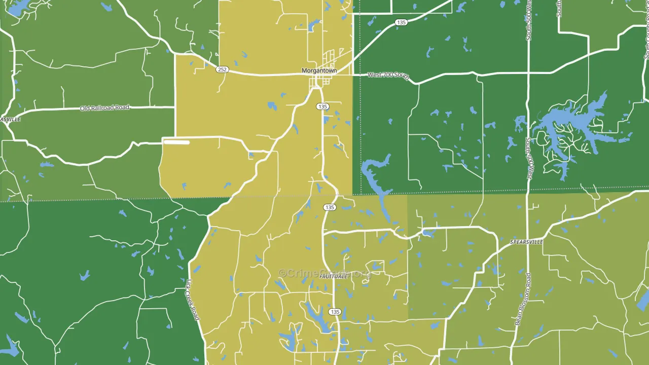 46160, IN Map of Vehicle Theft Rates