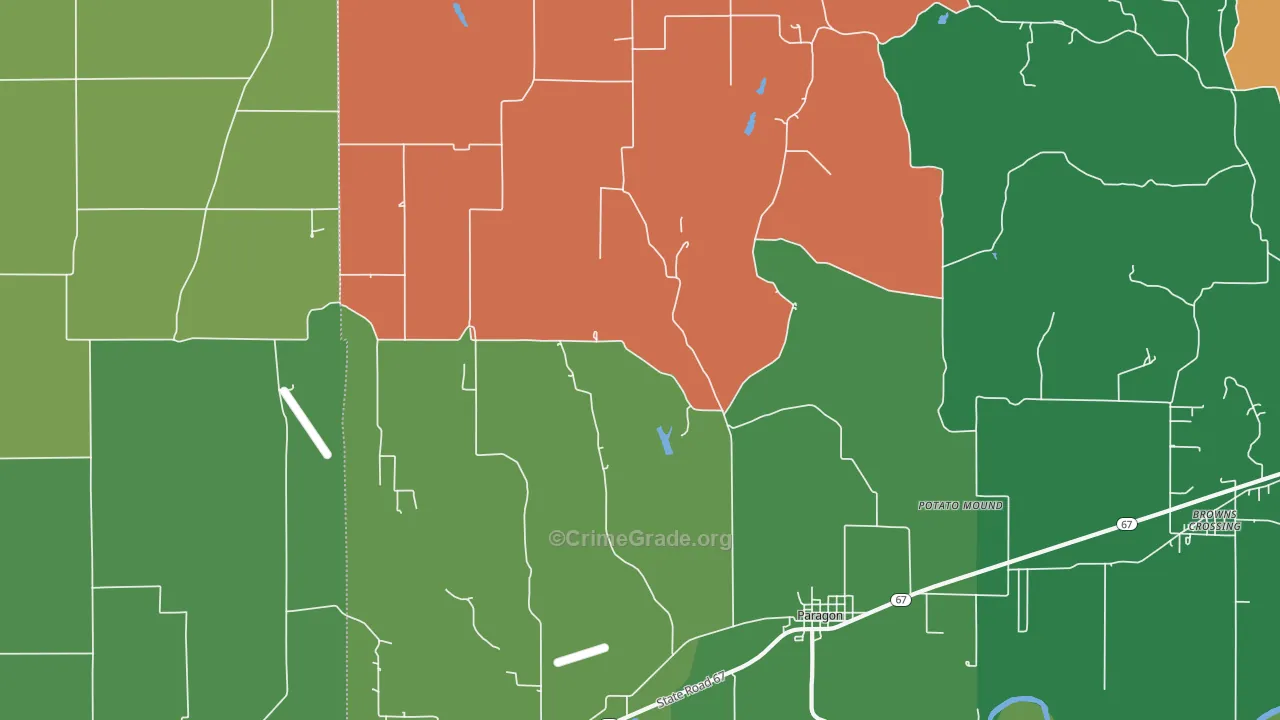 46166, IN Map of Vehicle Theft Rates