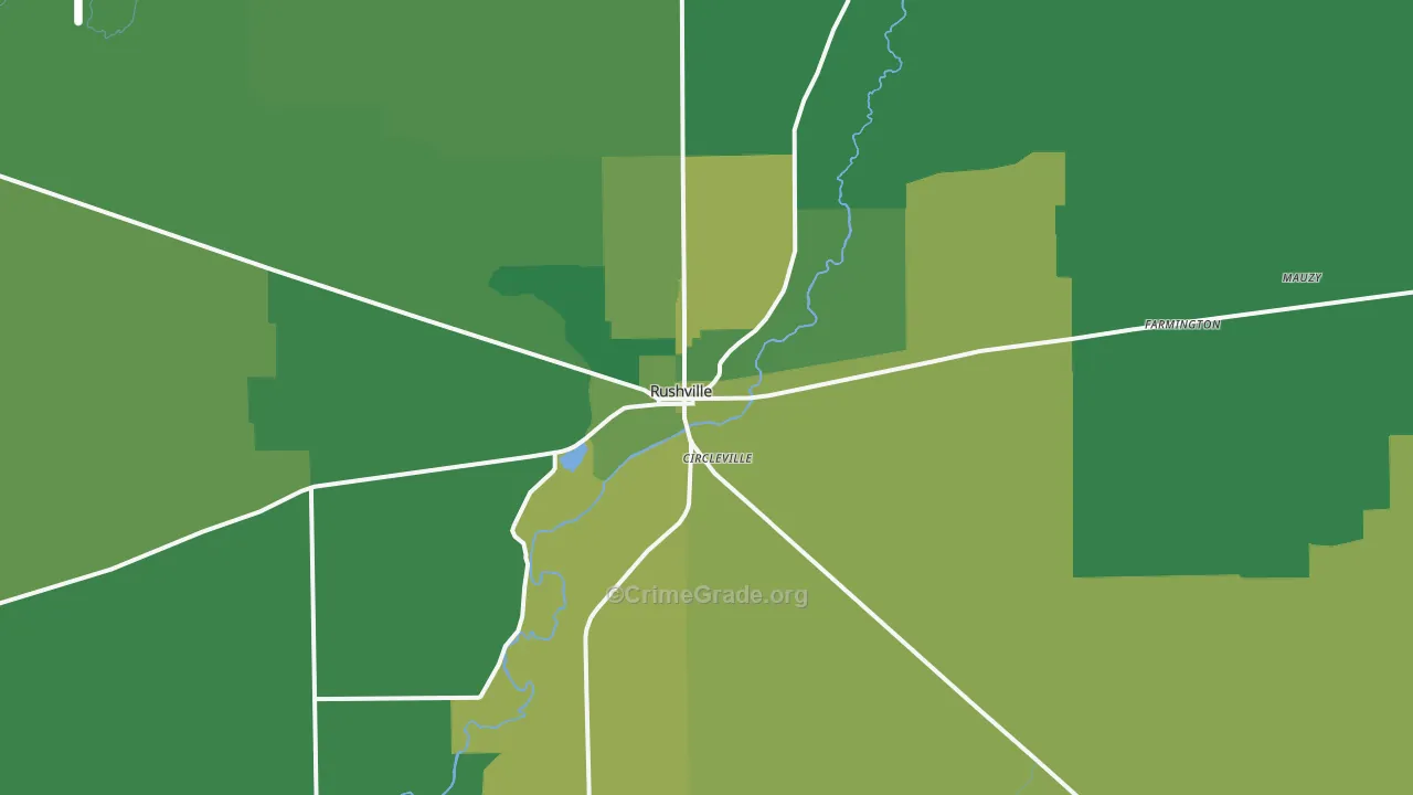 46173, IN Map of Vehicle Theft Rates