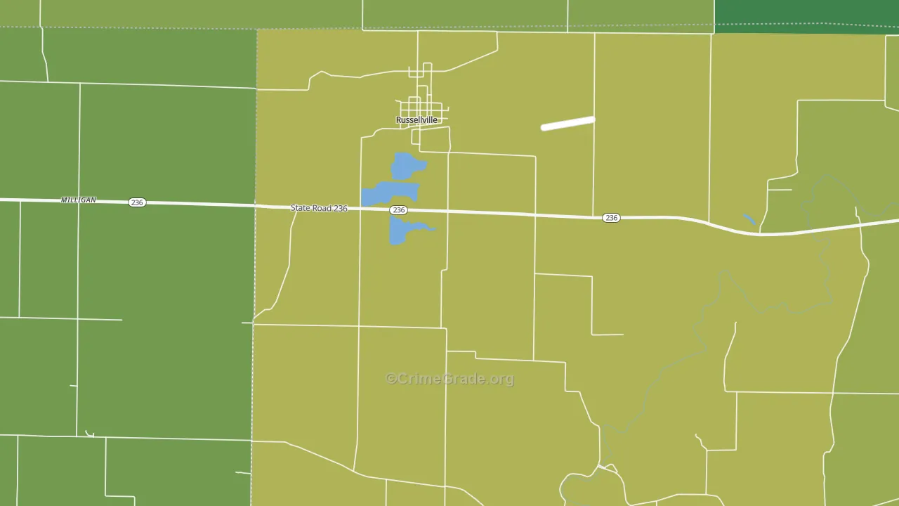 46175, IN Map of Vehicle Theft Rates