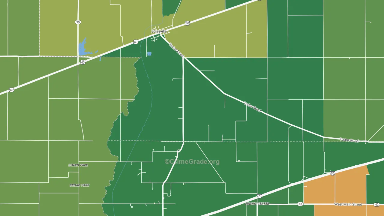 46180, IN Map of Vehicle Theft Rates