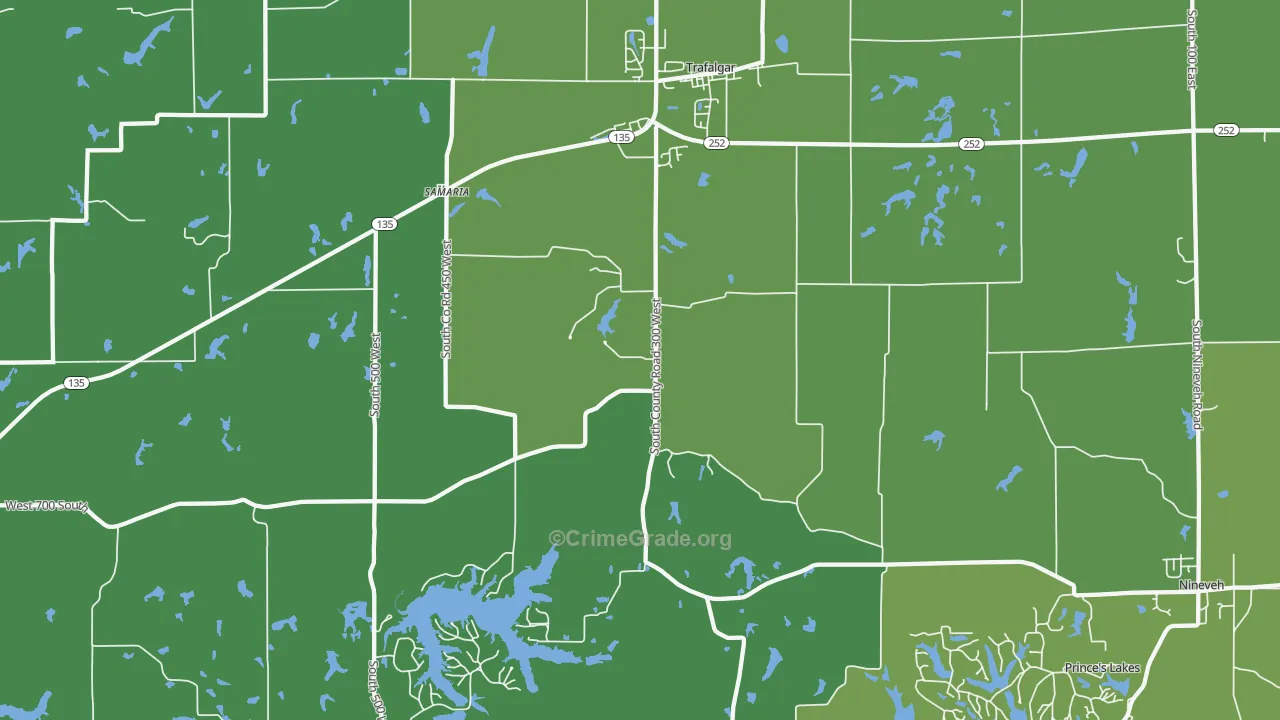 46181, IN Map of Vehicle Theft Rates