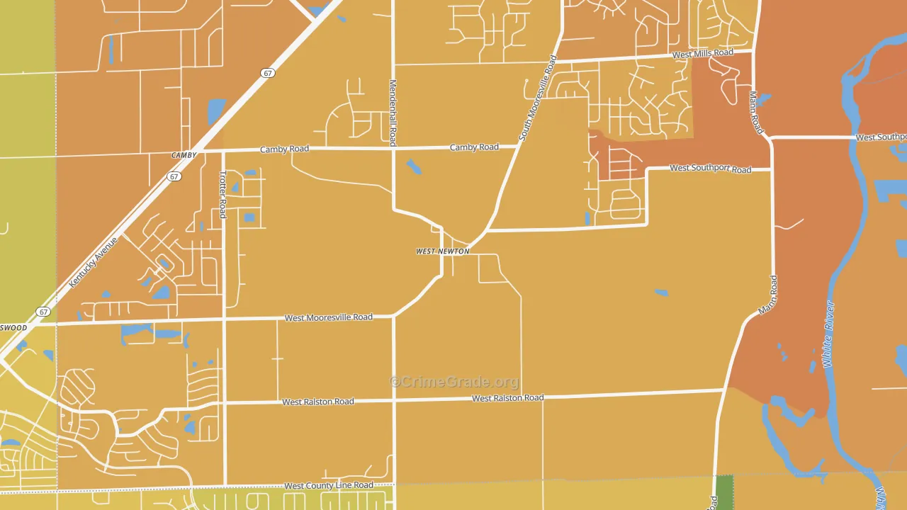 46183, IN Map of Vehicle Theft Rates