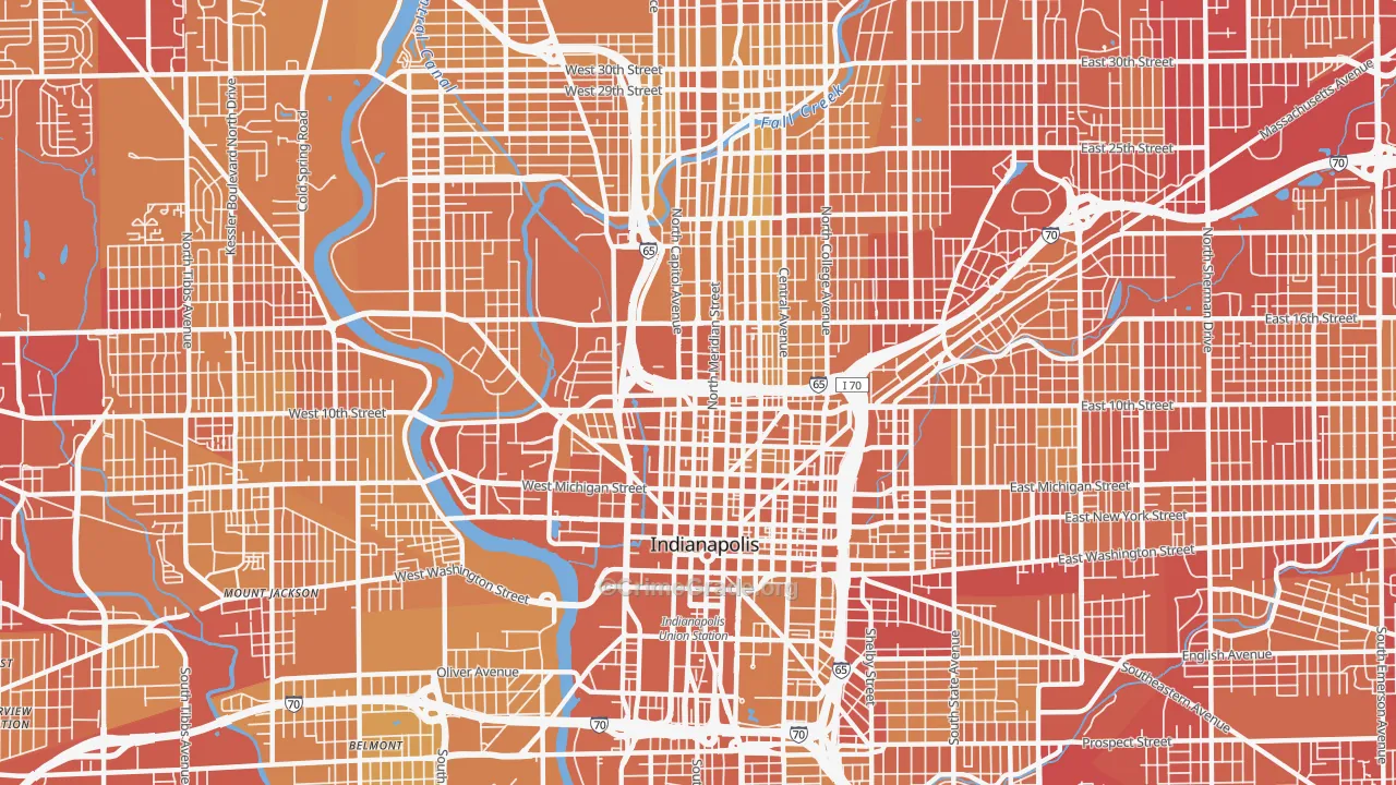 46202, IN Map of Vehicle Theft Rates