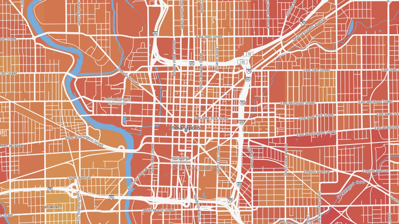 46204, IN Map of Vehicle Theft Rates