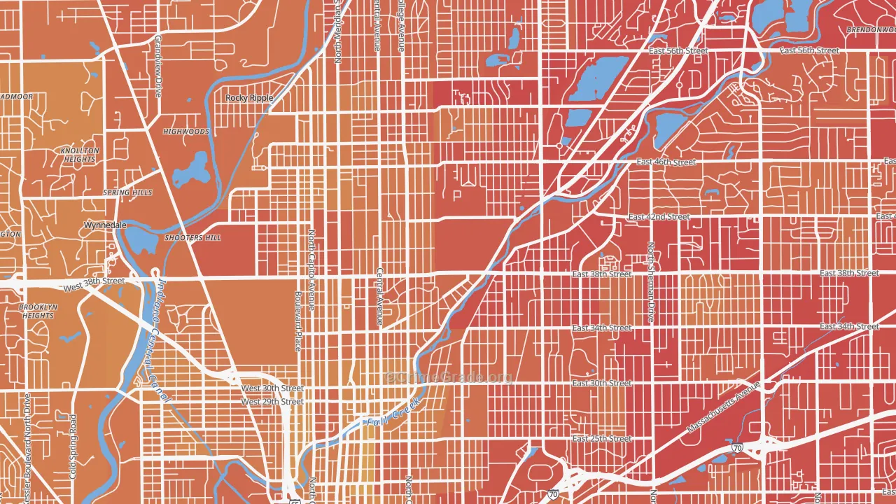 46205, IN Map of Vehicle Theft Rates