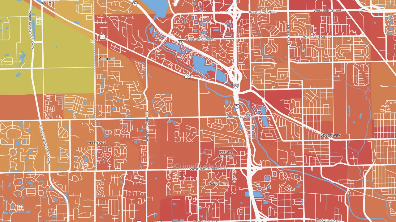 46214, IN Map of Vehicle Theft Rates