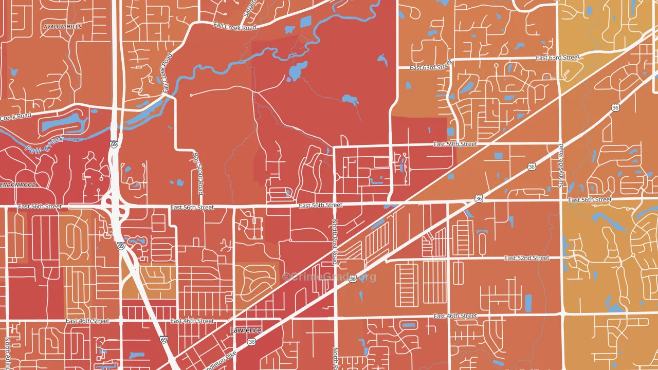46216, IN Map of Vehicle Theft Rates