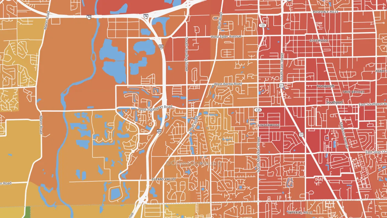 46217, IN Map of Vehicle Theft Rates
