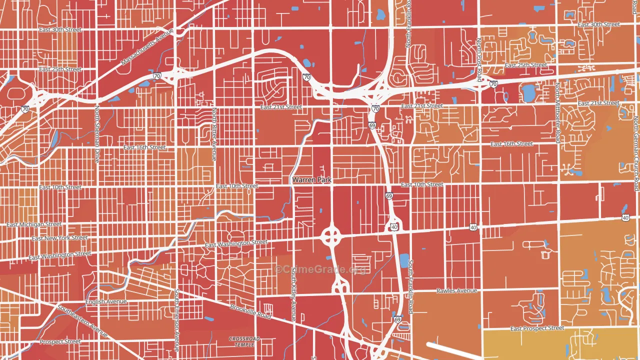 46219, IN Map of Vehicle Theft Rates