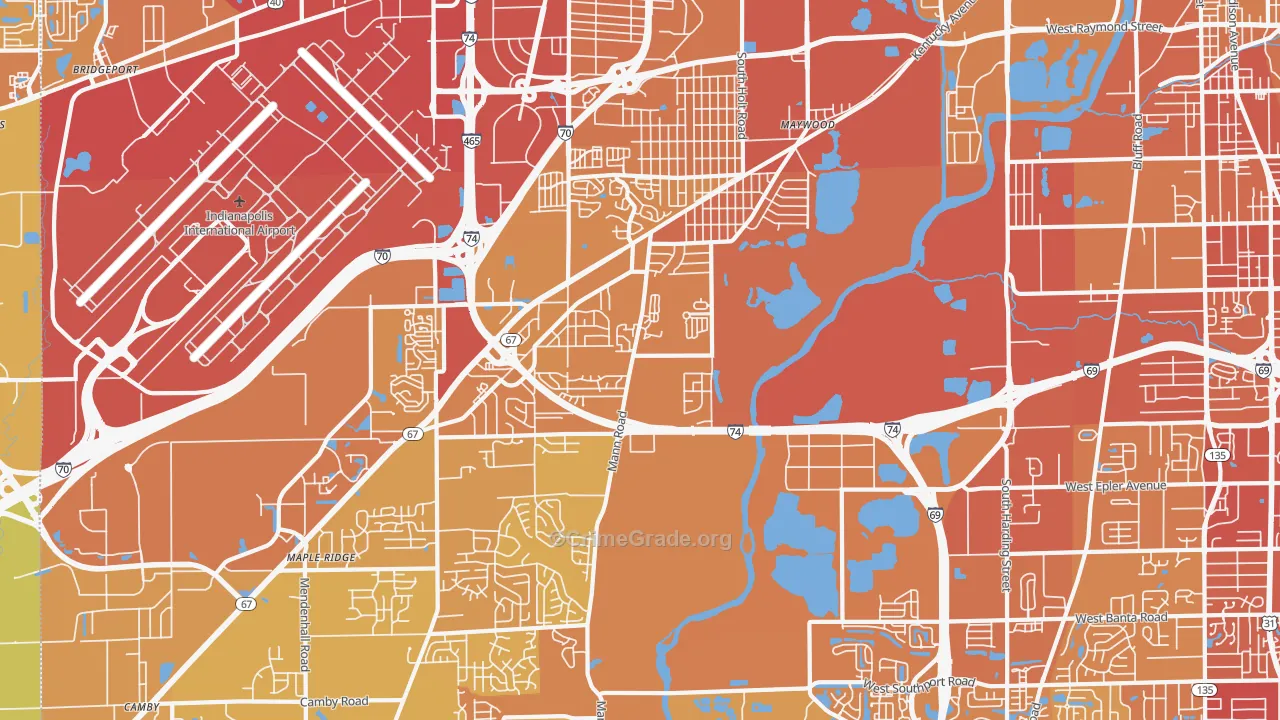46221, IN Map of Vehicle Theft Rates