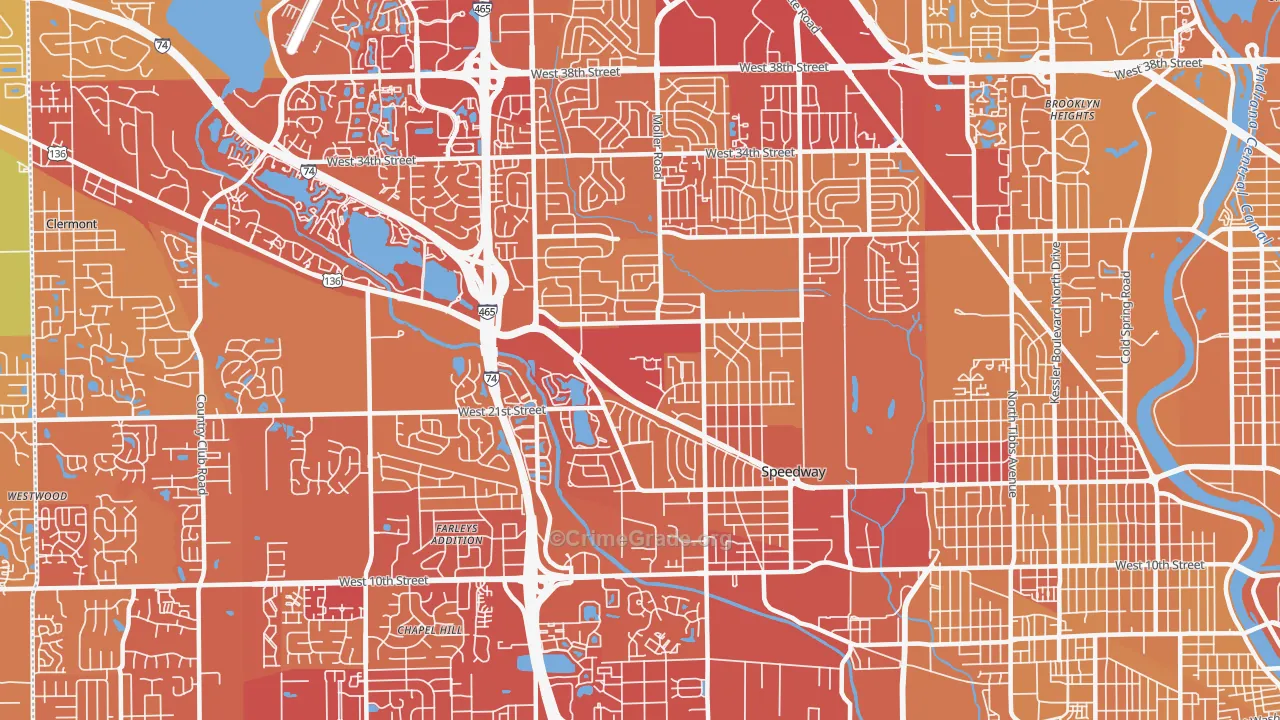 46224, IN Map of Vehicle Theft Rates
