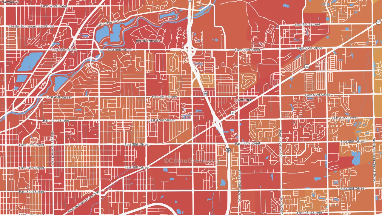 46226, IN Map of Vehicle Theft Rates