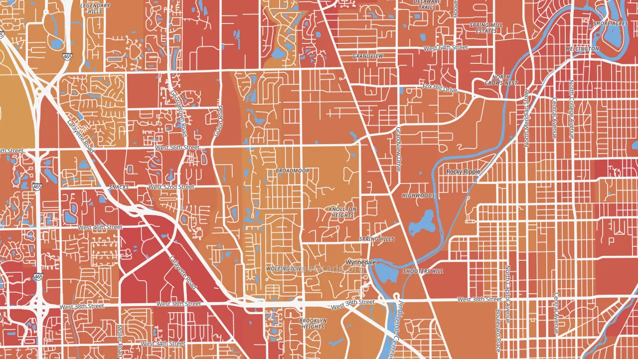 46228, IN Map of Vehicle Theft Rates