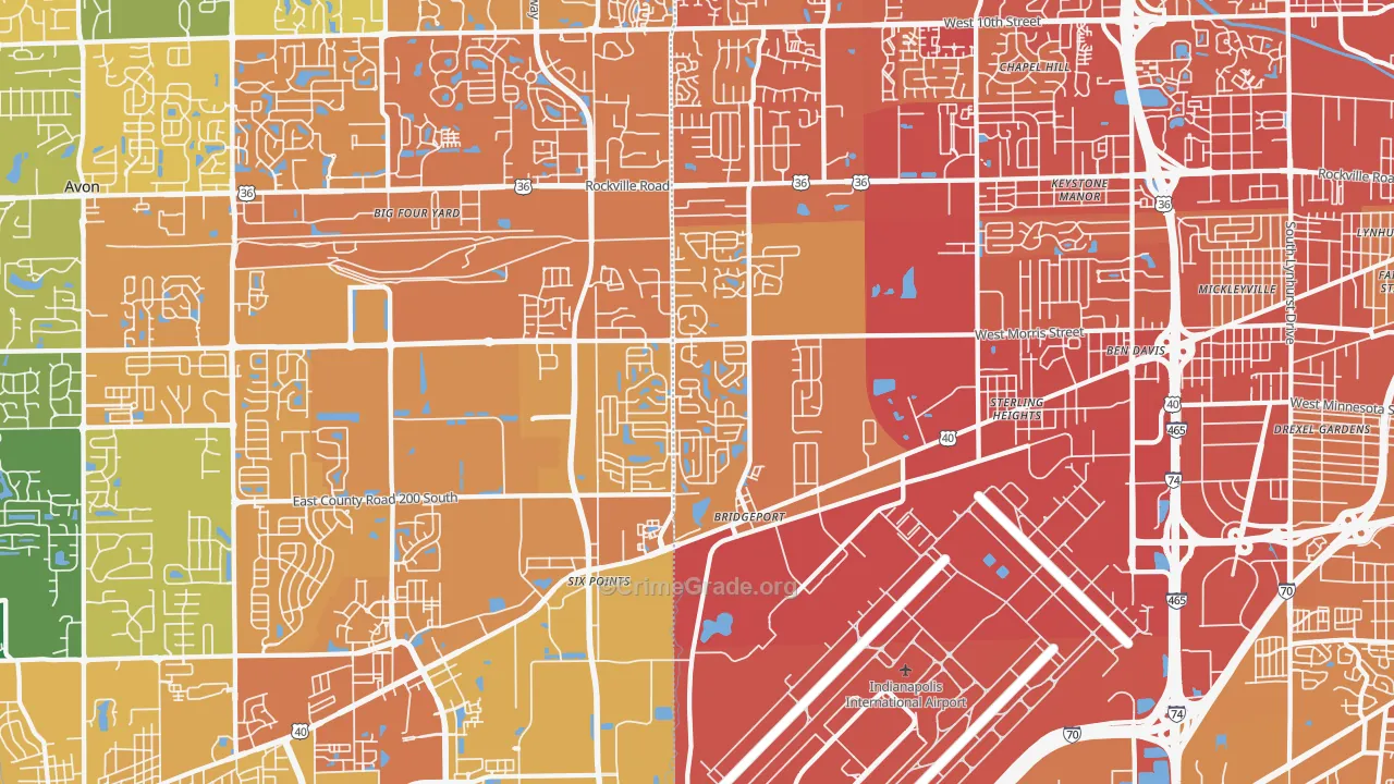 46231, IN Map of Vehicle Theft Rates