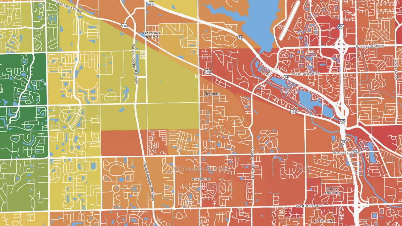 46234, IN Map of Vehicle Theft Rates