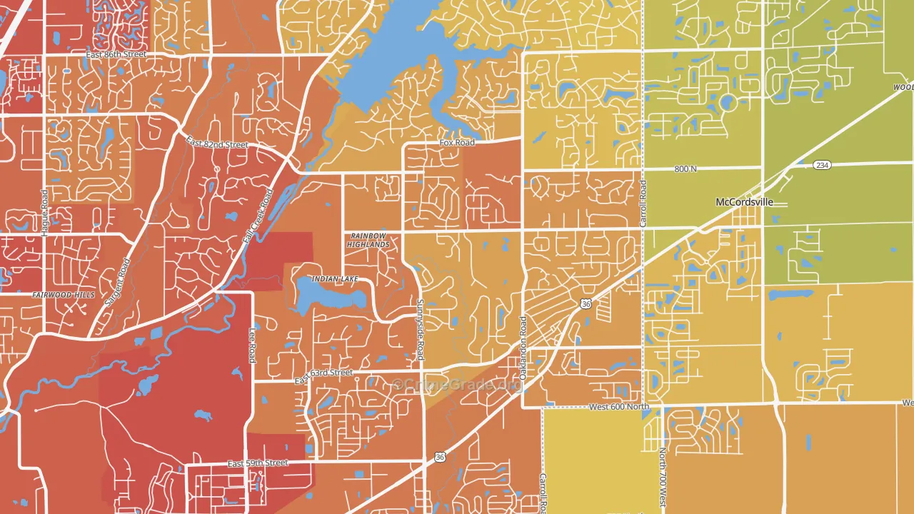 46236, IN Map of Vehicle Theft Rates