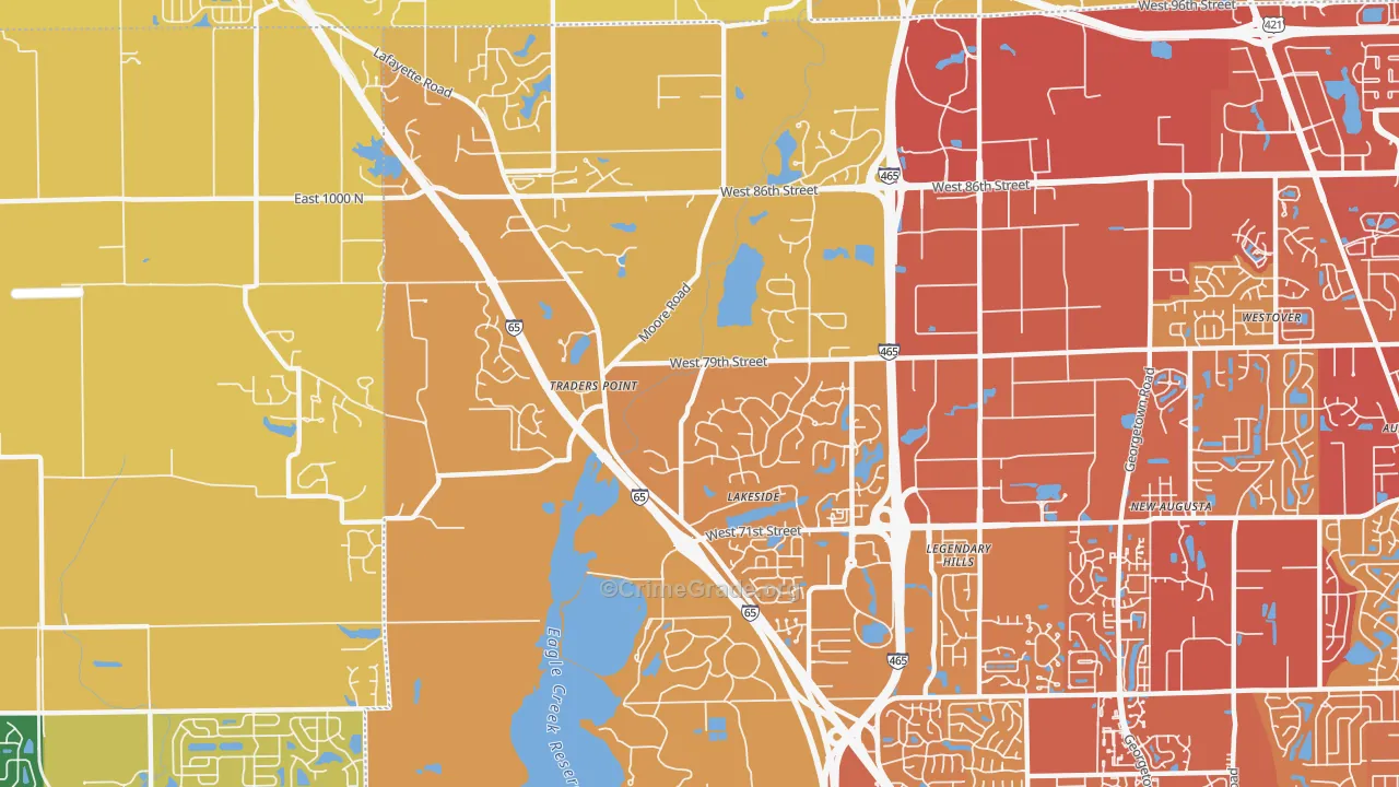46278, IN Map of Vehicle Theft Rates