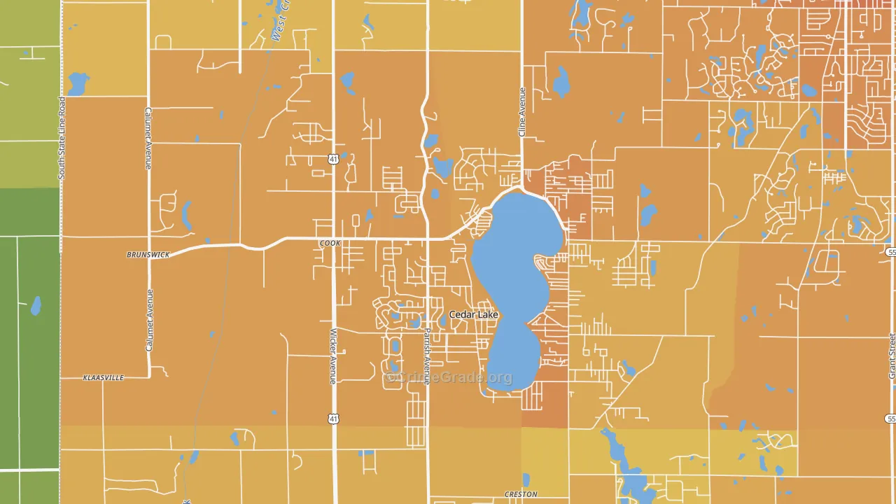 46303, IN Map of Vehicle Theft Rates