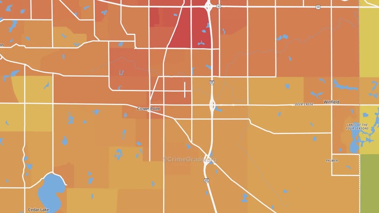 46307, IN Map of Vehicle Theft Rates