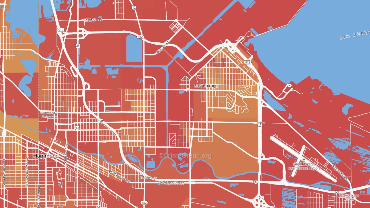 46312, IN Map of Vehicle Theft Rates