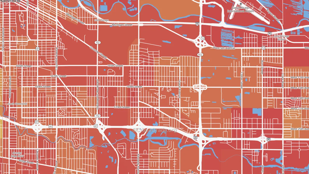 46323, IN Map of Vehicle Theft Rates