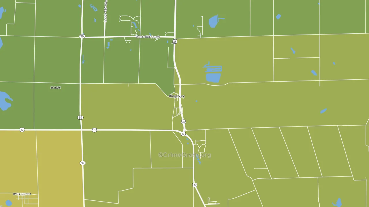 46345, IN Map of Vehicle Theft Rates