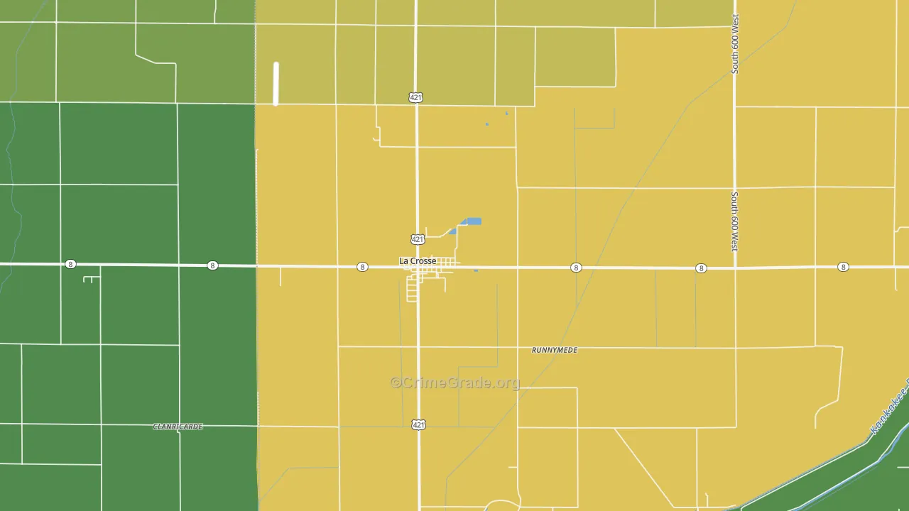 46348, IN Map of Vehicle Theft Rates