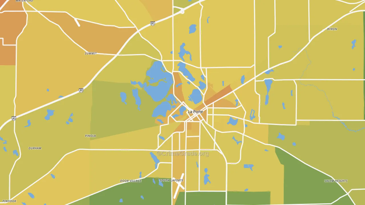 46350, IN Map of Vehicle Theft Rates