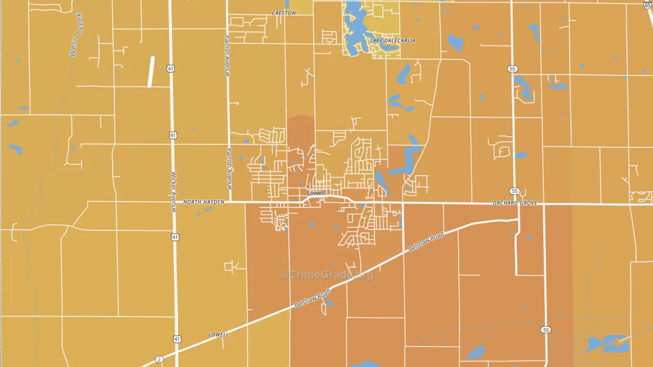46356, IN Map of Vehicle Theft Rates