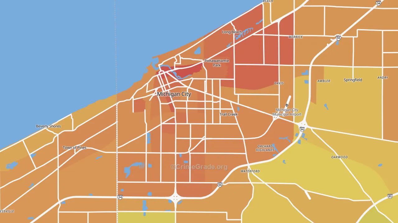 46360, IN Map of Vehicle Theft Rates