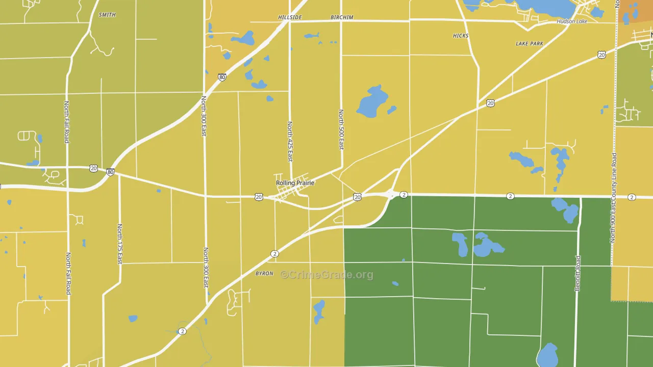 46371, IN Map of Vehicle Theft Rates