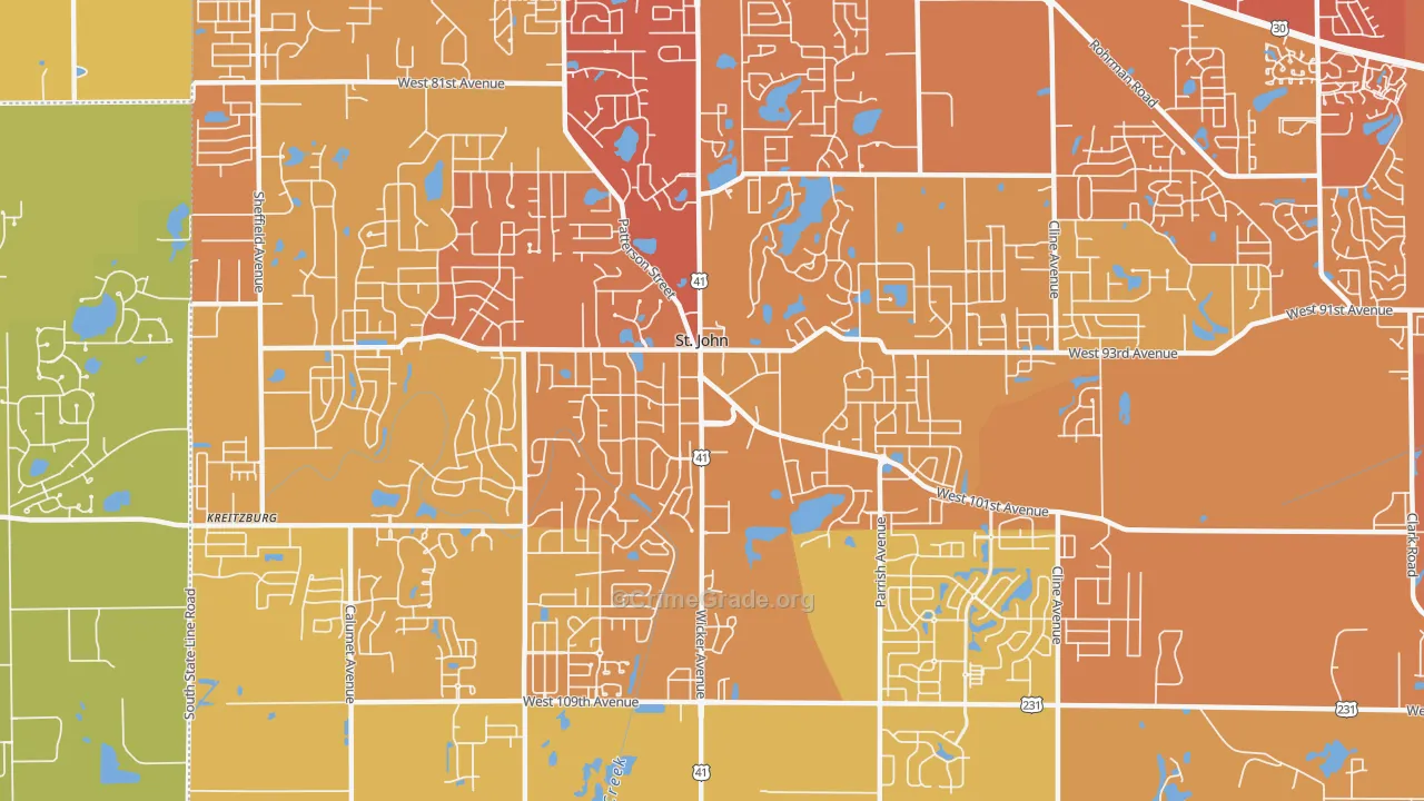 46373, IN Map of Vehicle Theft Rates