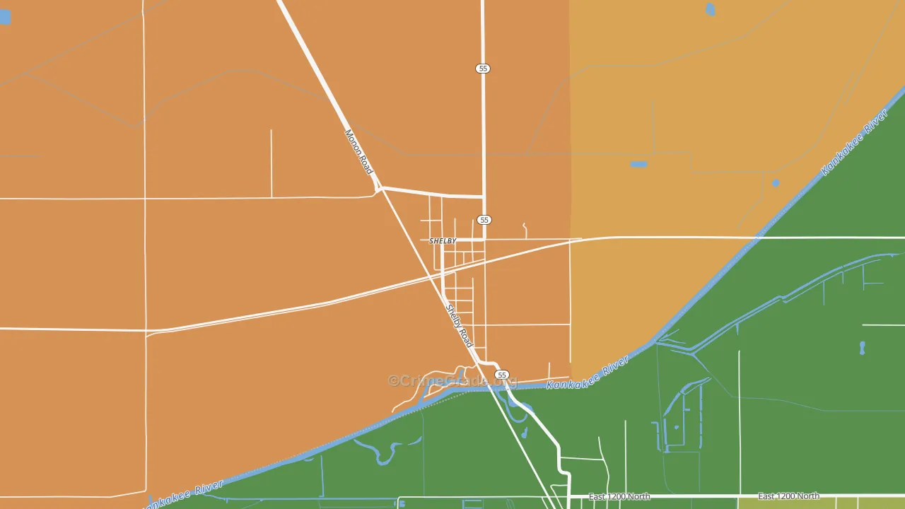 46377, IN Map of Vehicle Theft Rates