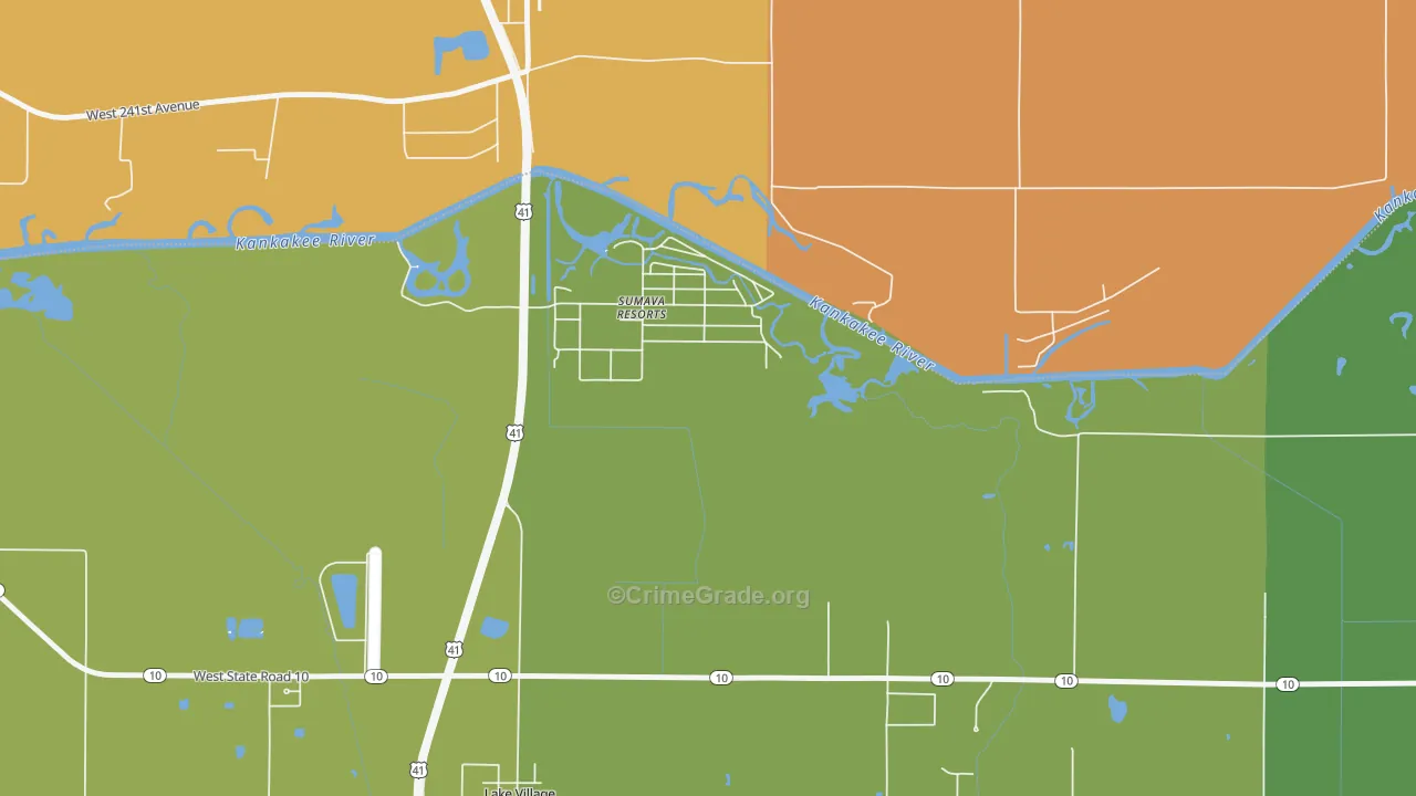 46379, IN Map of Vehicle Theft Rates