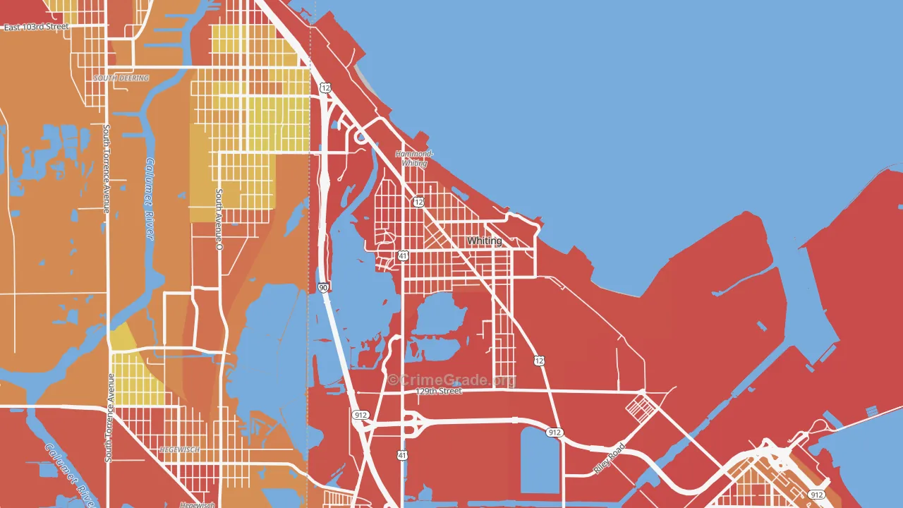 46394, IN Map of Vehicle Theft Rates