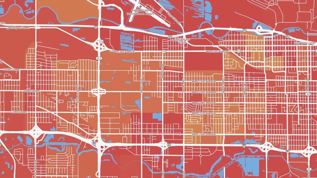 46406, IN Map of Vehicle Theft Rates