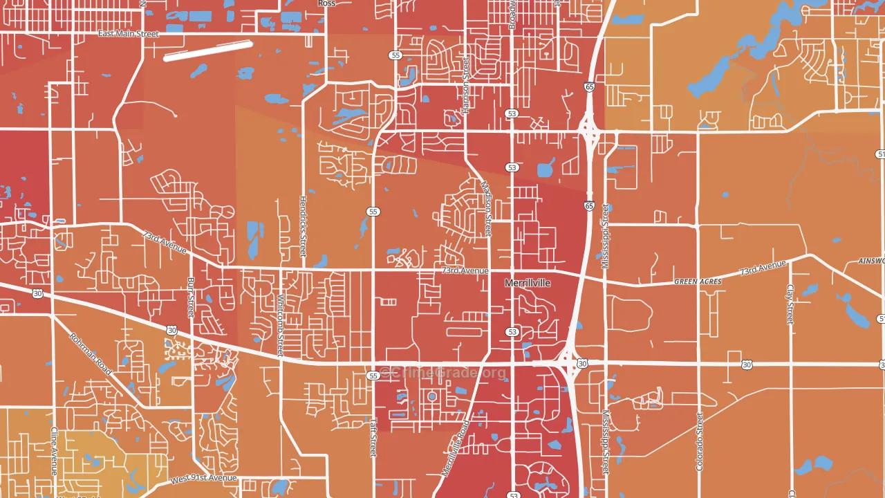 46410, IN Map of Vehicle Theft Rates