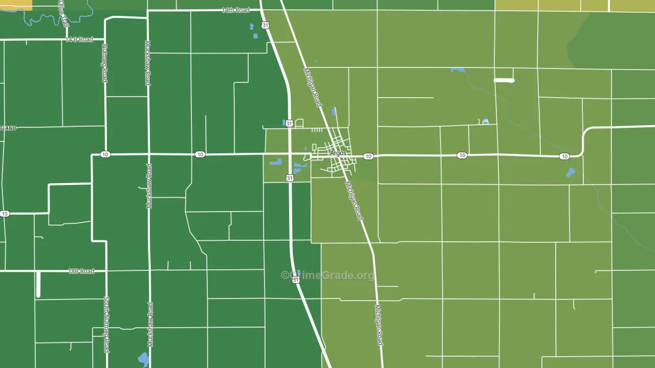 46501, IN Map of Vehicle Theft Rates