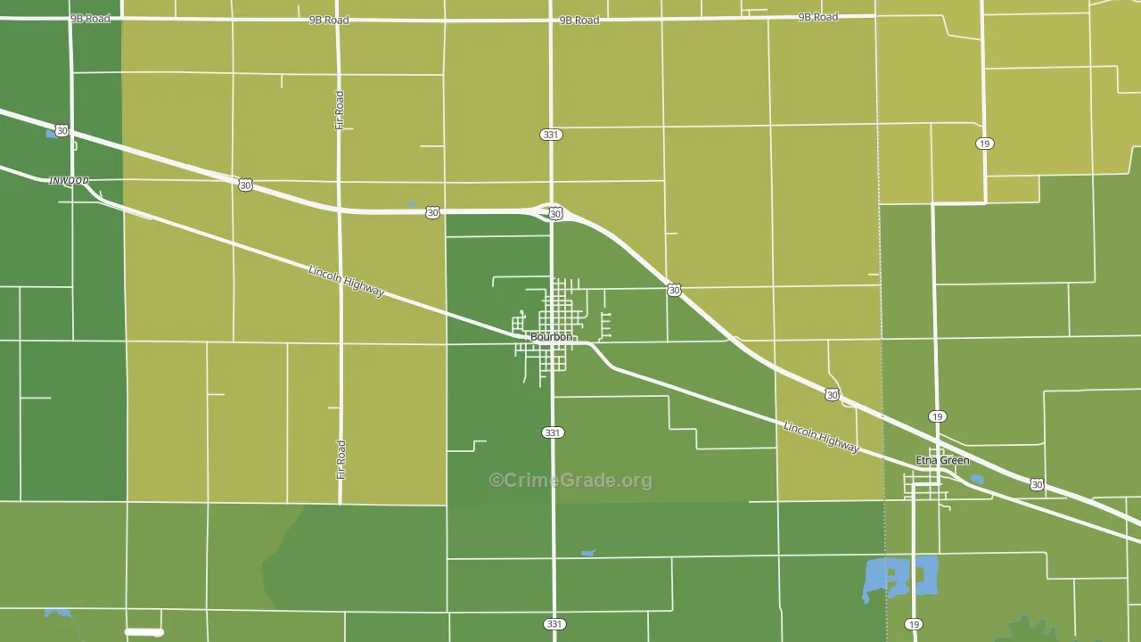 46504, IN Map of Vehicle Theft Rates