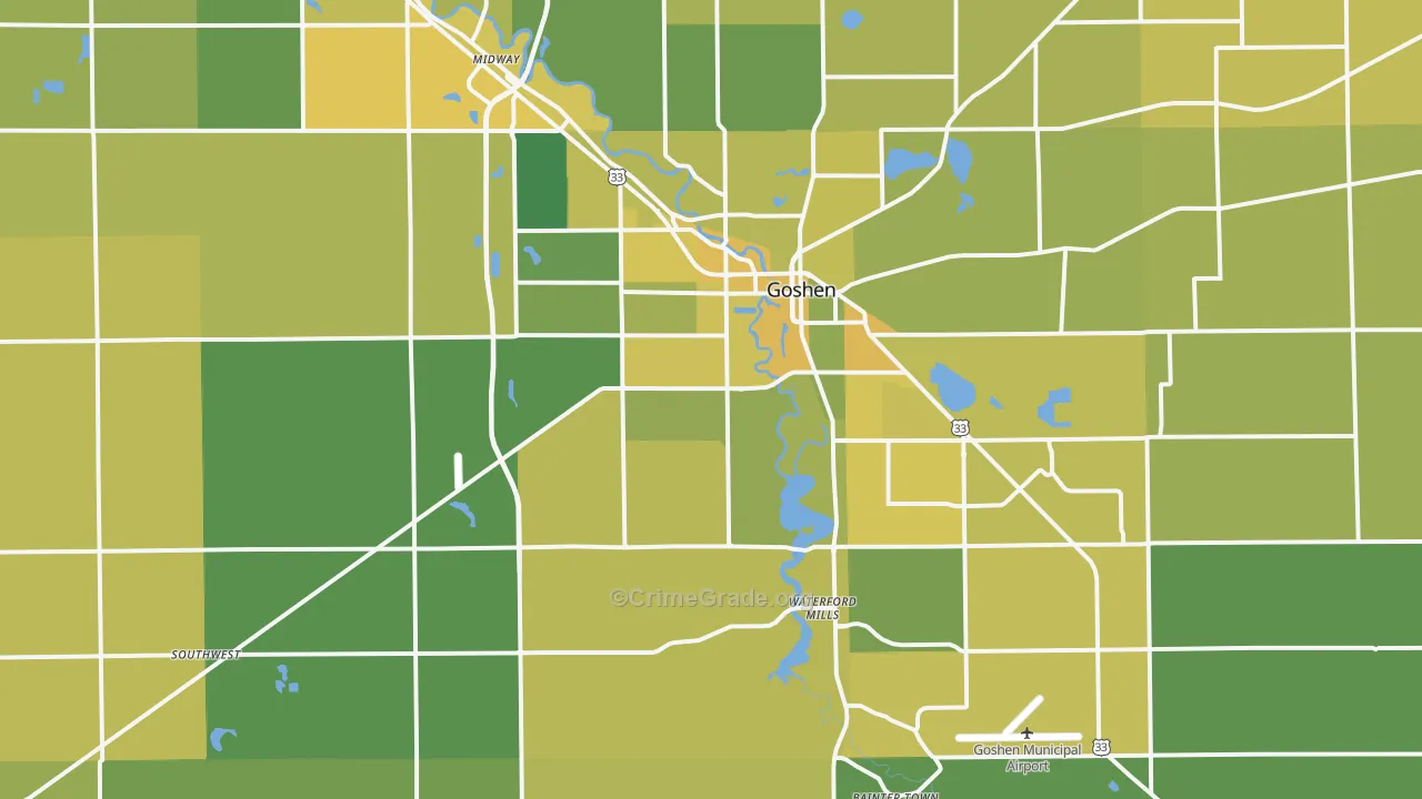 46526, IN Map of Vehicle Theft Rates