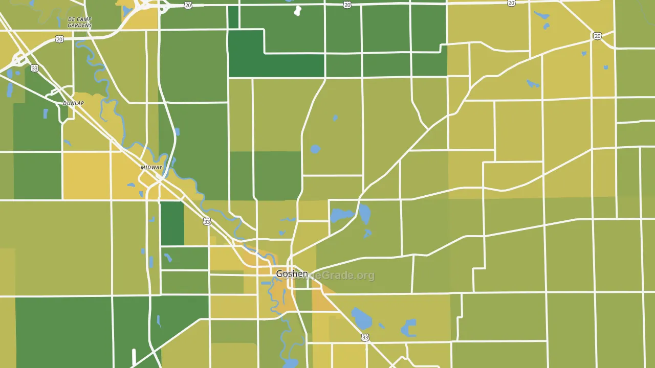 46528, IN Map of Vehicle Theft Rates