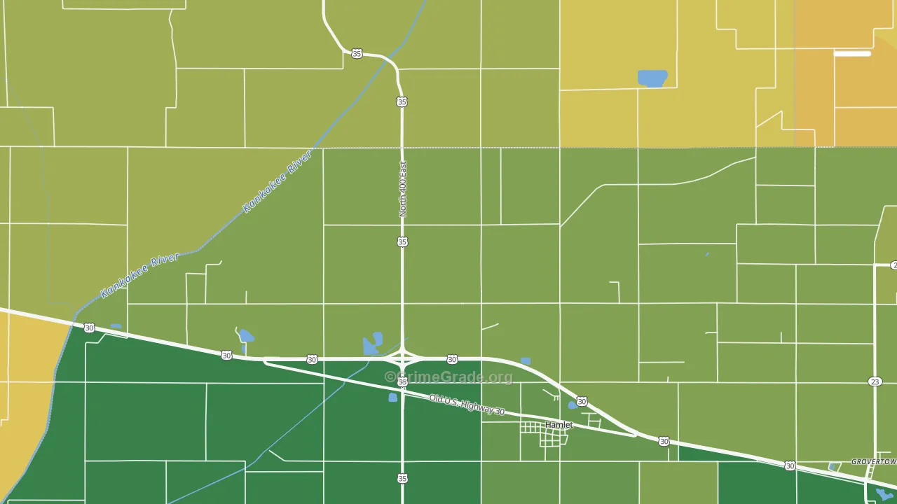 46532, IN Map of Vehicle Theft Rates