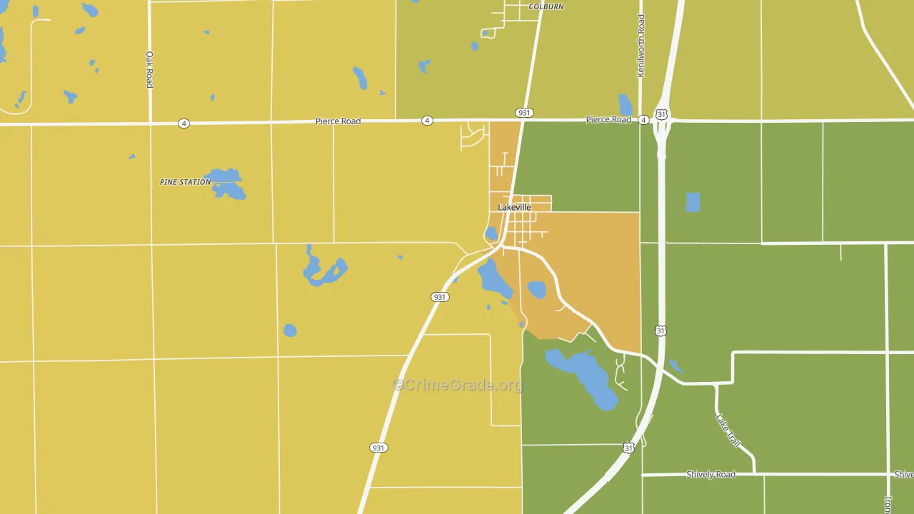 46536, IN Map of Vehicle Theft Rates